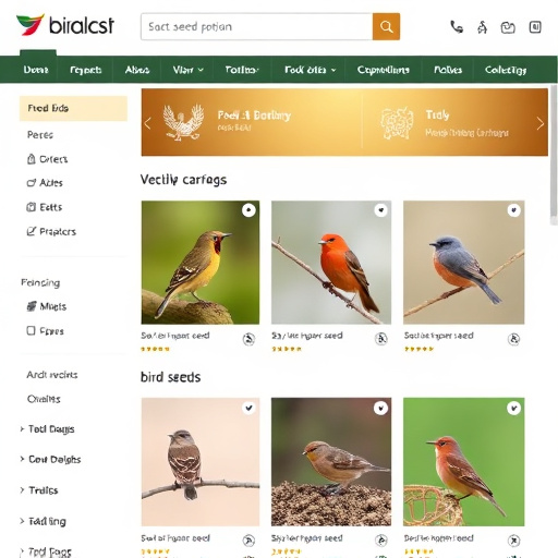 Online store page showing bird seed options