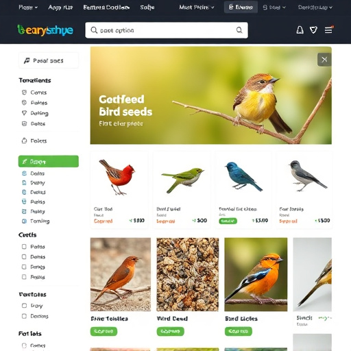 Online store page showing bird seed options