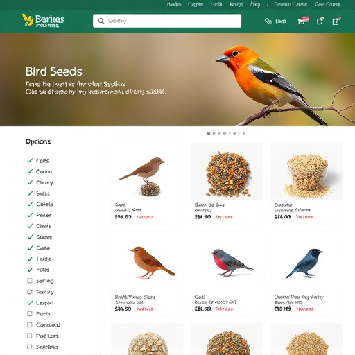 Online store page showing bird seed options