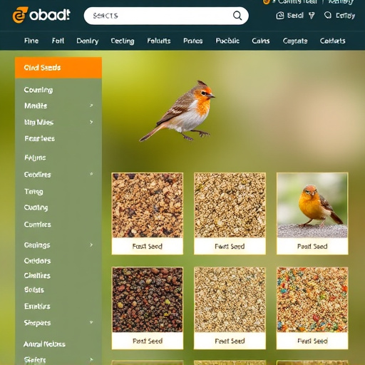 Online store page showing bird seed options