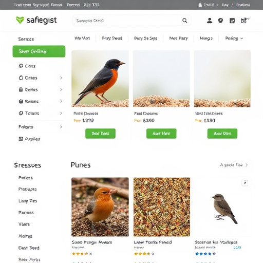 Online store page showing bird seed options