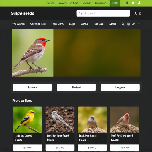 Online store page showing bird seed options