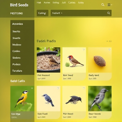 Online store page showing bird seed options