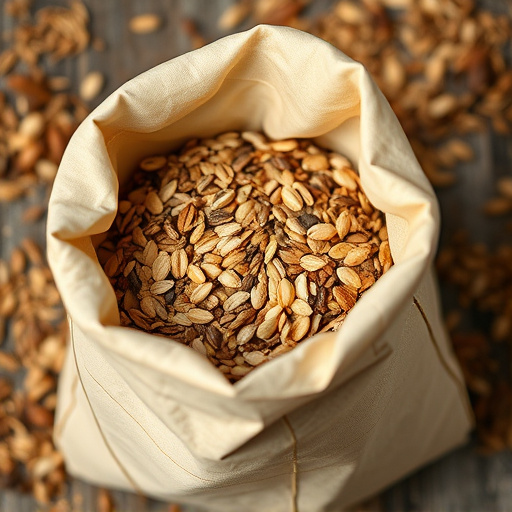 Open bag filled with bird seed mix