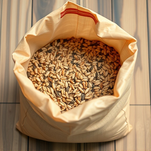 Open bag filled with bird seed mix