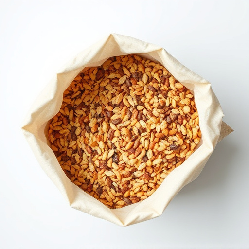 Open bag filled with bird seed mix