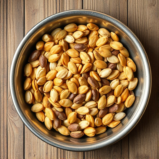 Open metal tray with sunflower seeds