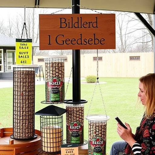 Outdoor display of bird seed deals