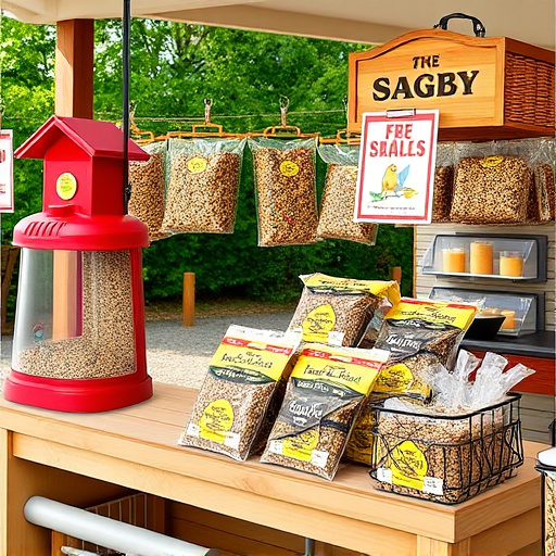Outdoor display of bird seed deals