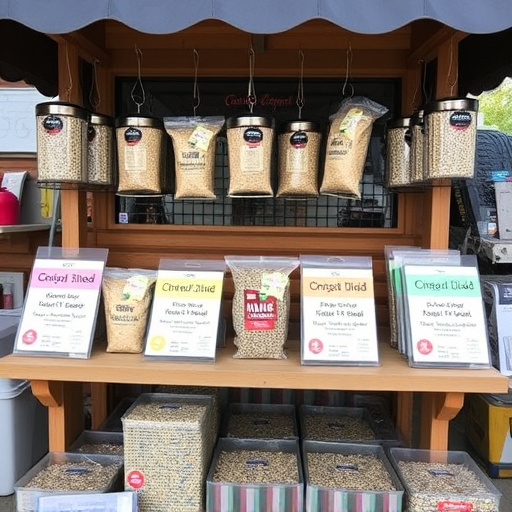 Outdoor display of bird seed deals