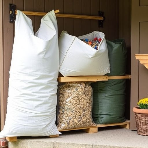 Outdoor storage of bird seed bags