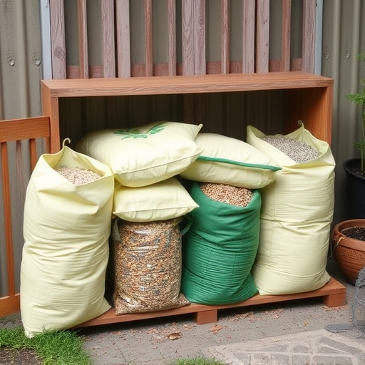 Outdoor storage of bird seed bags