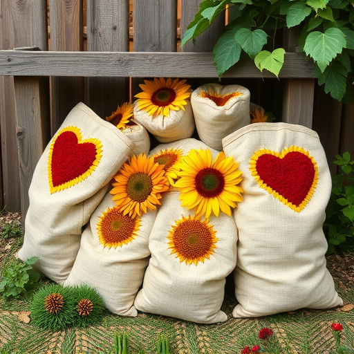 Outdoor storage of sunflower heart sacks