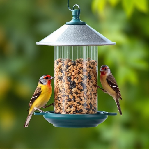 Overflow-free bird feeder with seed mix