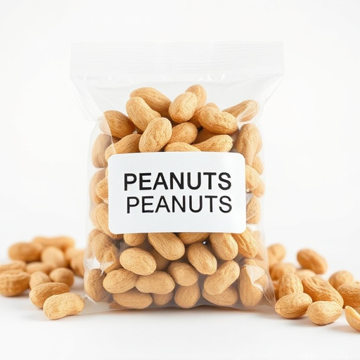 Packaged peanuts with clear label