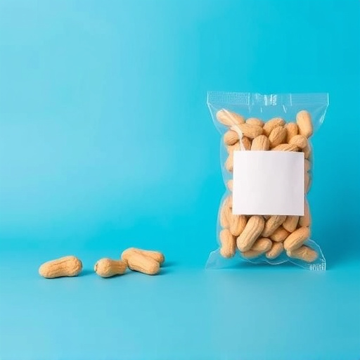 Packaged peanuts with clear label
