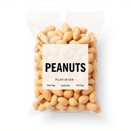 Packaged peanuts with clear label