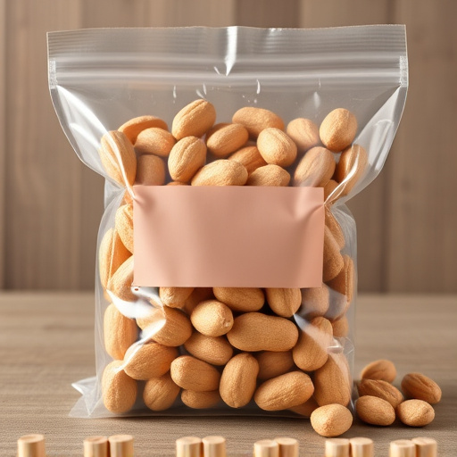 Packaged peanuts with clear label