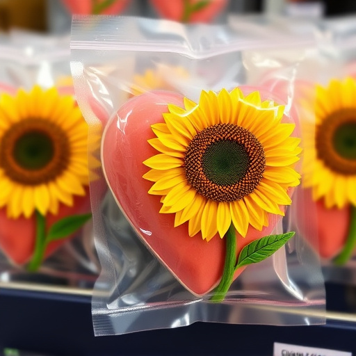 Packaged sunflower hearts with label visible