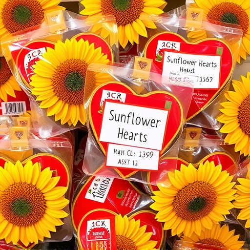 Packaged sunflower hearts with label visible