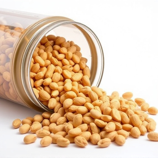 Peanuts spilling from open storage container
