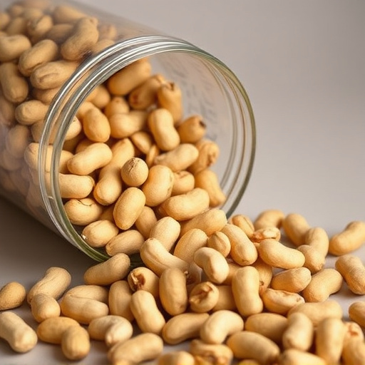 Peanuts spilling from open storage container