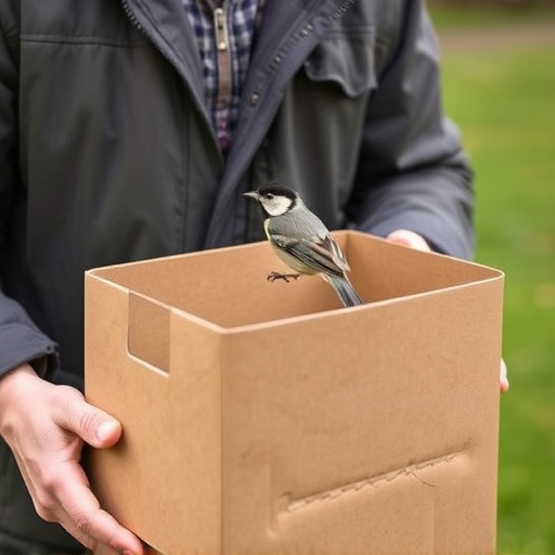 Person unpacking bird seed delivery box