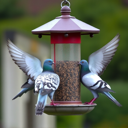 Pigeons excluded by clever feeder design