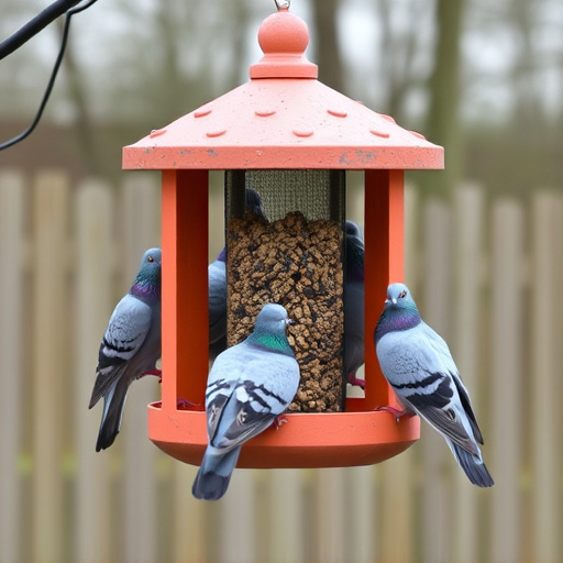 Pigeons excluded by clever feeder design