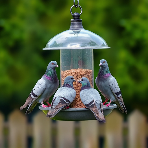 Pigeons excluded by clever feeder design