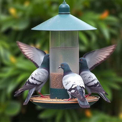 Pigeons excluded by clever feeder design