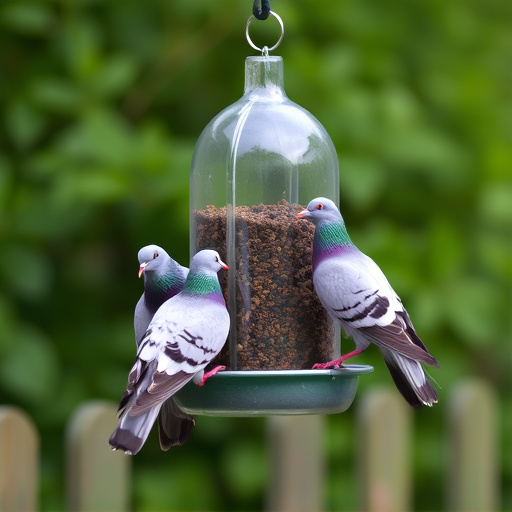 Pigeons excluded by clever feeder design