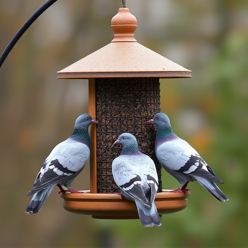 Pigeons excluded by clever feeder design