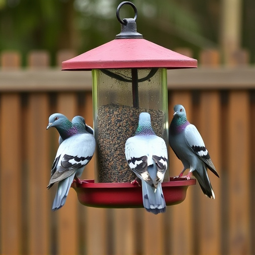 Pigeons excluded by clever feeder design