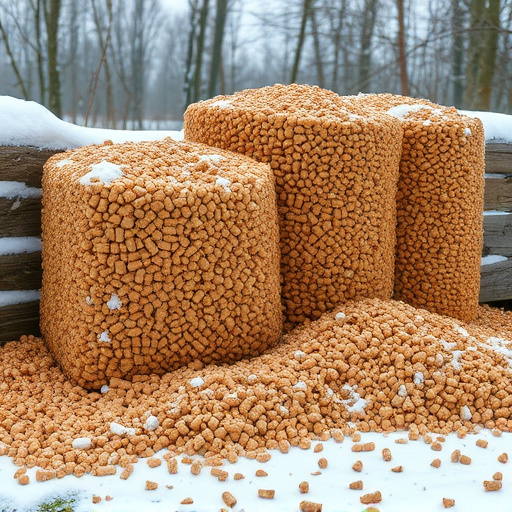 Piles of suet pellets for winter