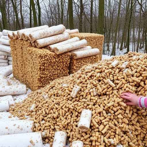 Piles of suet pellets for winter