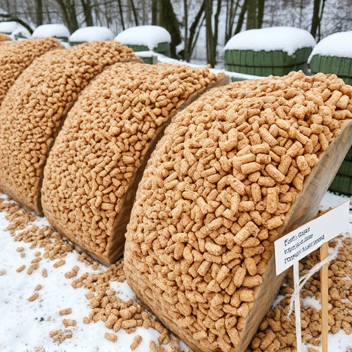 Piles of suet pellets for winter