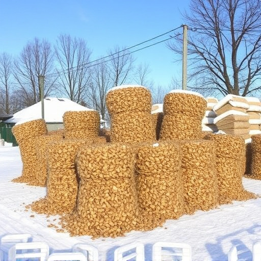 Piles of suet pellets for winter