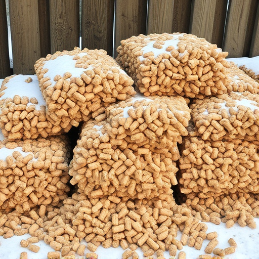 Piles of suet pellets for winter