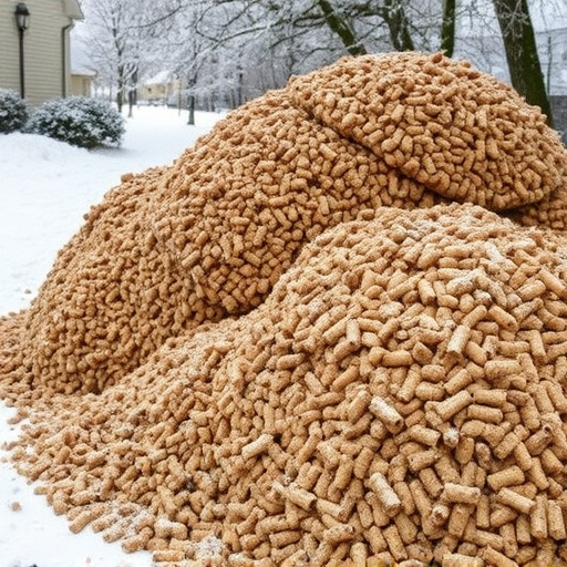 Piles of suet pellets for winter