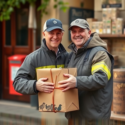 Postman delivering wild bird food parcel