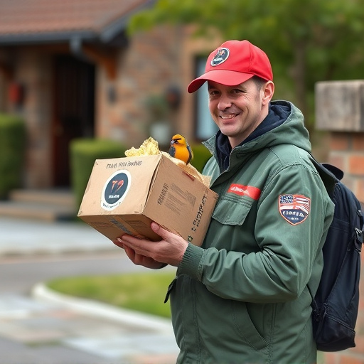 Postman delivering wild bird food parcel
