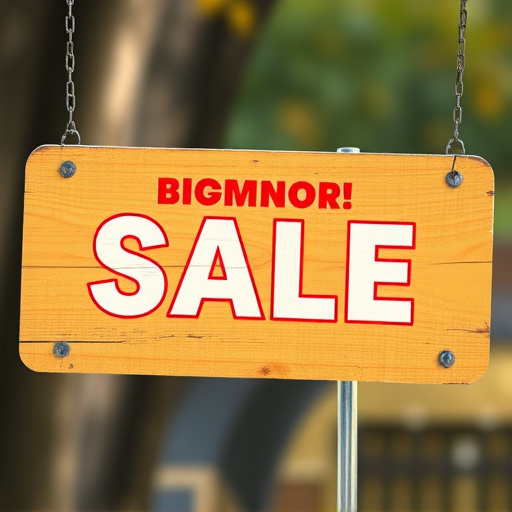 Promotional sale sign on bird food