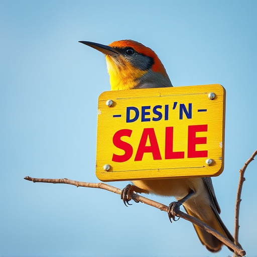 Promotional sale sign on bird food