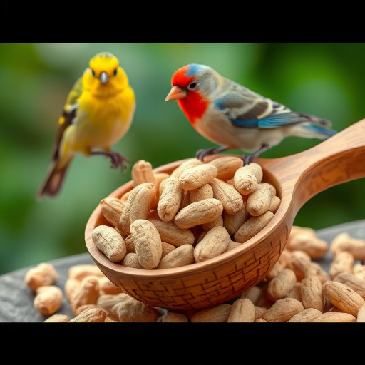 Refill scoop of peanuts for birds