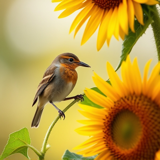 Robin feeding on sunflower hearts