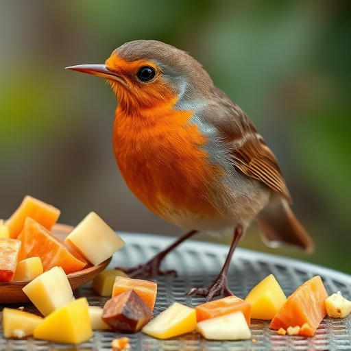 robin-nibbling-on-chopped-fruit-pieces-640x480-44043795.jpeg