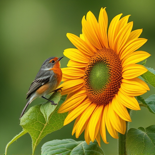 Robins pecking at sunflower heart mix