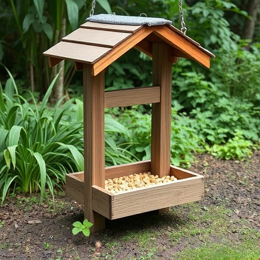 Rustic ground feeder with weatherproof top