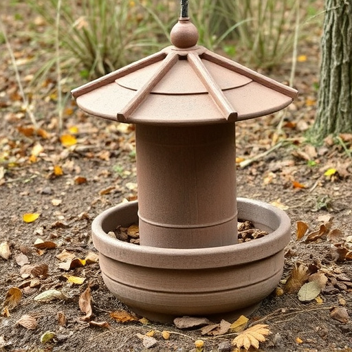 Rustic ground feeder with weatherproof top